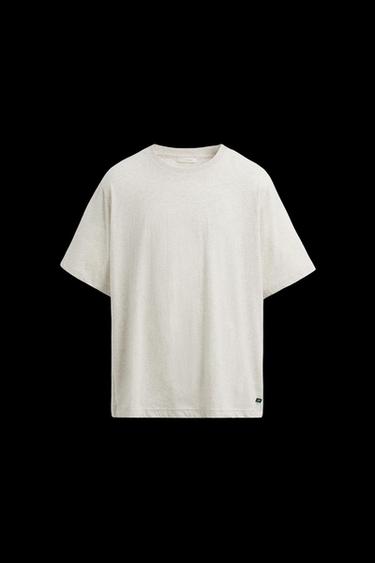 Zara RELAXED FIT T-SHIRT - Beige marl - Image 0