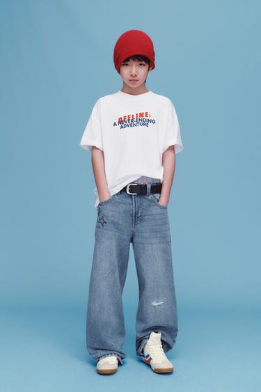 Zara 標語印花 T 恤 - 白色