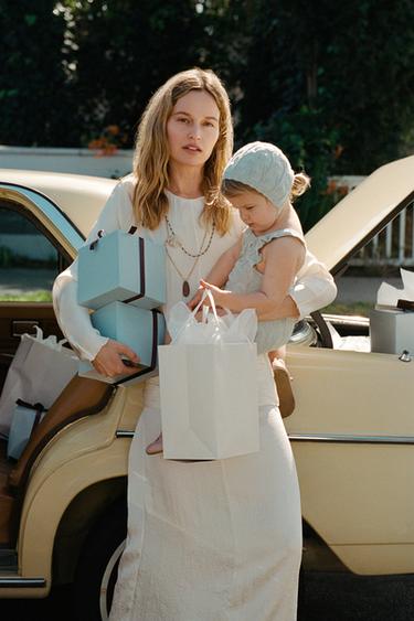 LINEN BLEND KNIT ROMPER WITH RUFFLES - Pastel green by Zara