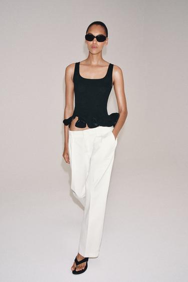 KNIT TOP WITH WAVY HEM - Black by Zara - Image 5