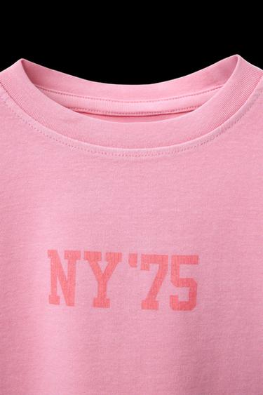 CAMISETA ESTAMPADO TEXTO - Rosa de Zara