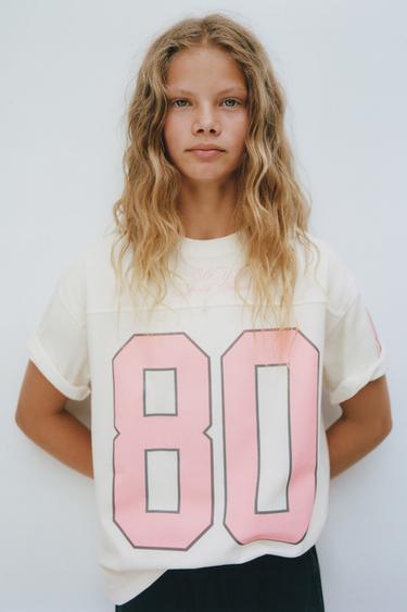 NUMBER PRINT T-SHIRT - Beige by Zara