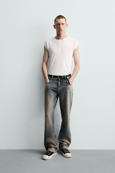 Zara FLARE FIT STAIN WASH JEANS - Ink blue - Image 0