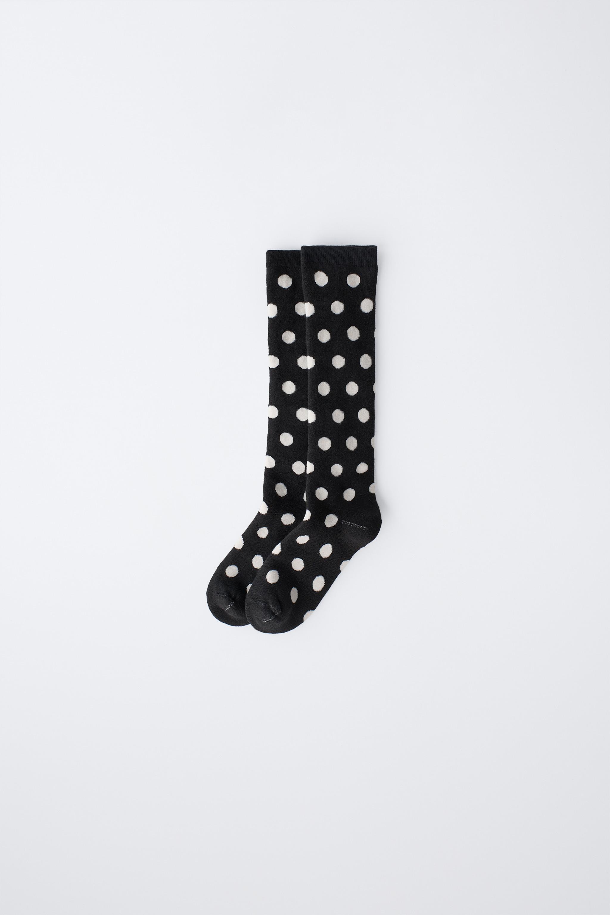 CHAUSSETTES HAUTES THERMIQUES À POIS