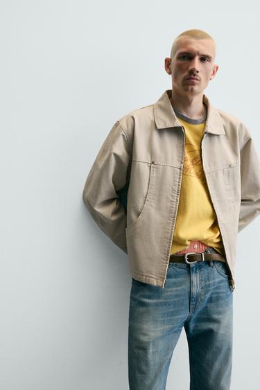 RELAXED FIT JACKET WITH POCKETS - Oyster-white by Zara - Image 4