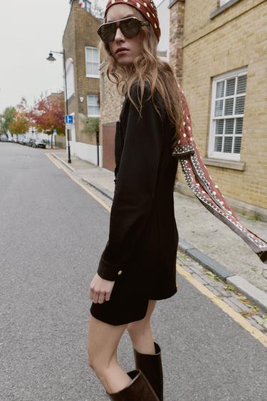 ROBE AJUSTÉE EN CRÊPE - Noir de Zara - Image 1