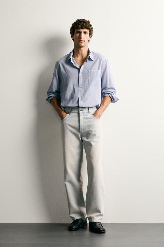 CROPPED BAGGY FIT JEANS - Light blue de Zara - Imagen 0