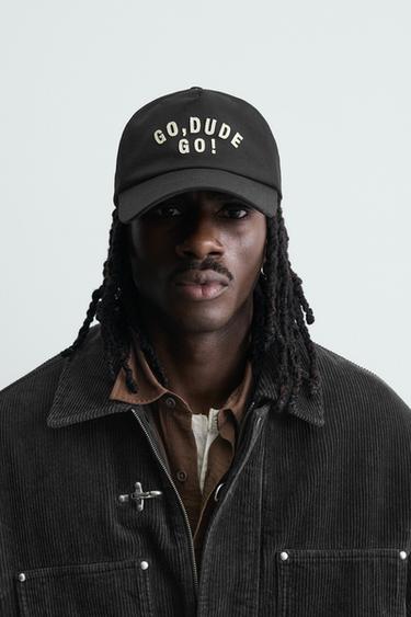 GORRA TEXTO BORDADO - Negro de Zara - Imagen 0