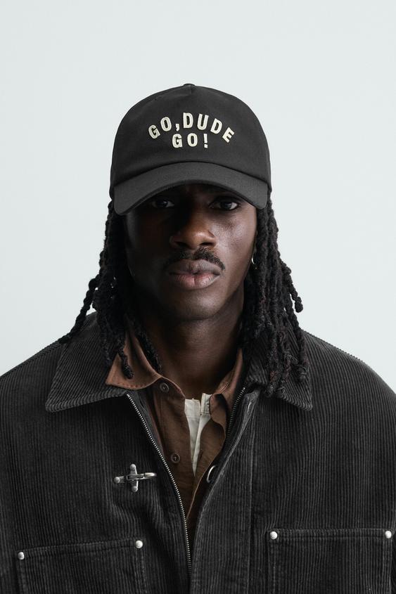 EMBROIDERED TEXT CAP