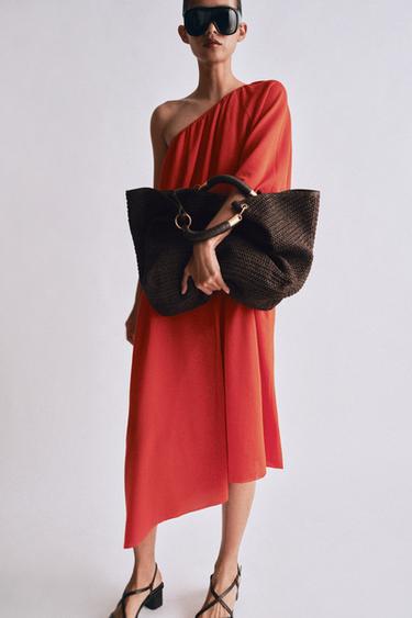 GRAND SAC À MAIN EFFET TRESSÉ - Chocolat de Zara