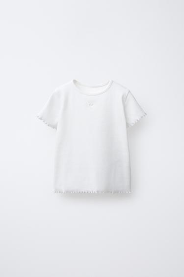 T-SHIRT CÔTELÉ CUT OUT CŒUR - Blanc de Zara