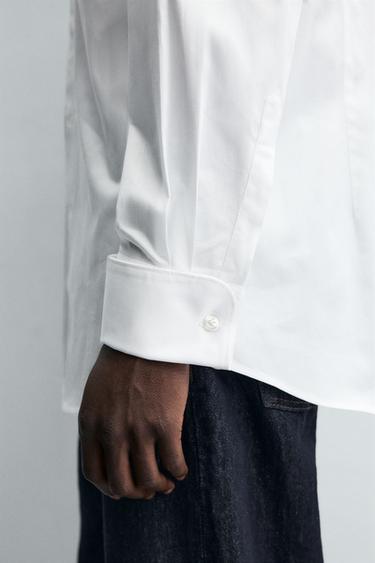 TEXTURED SHIRT WITH CUFFLINKS - White by Zara - Image 4