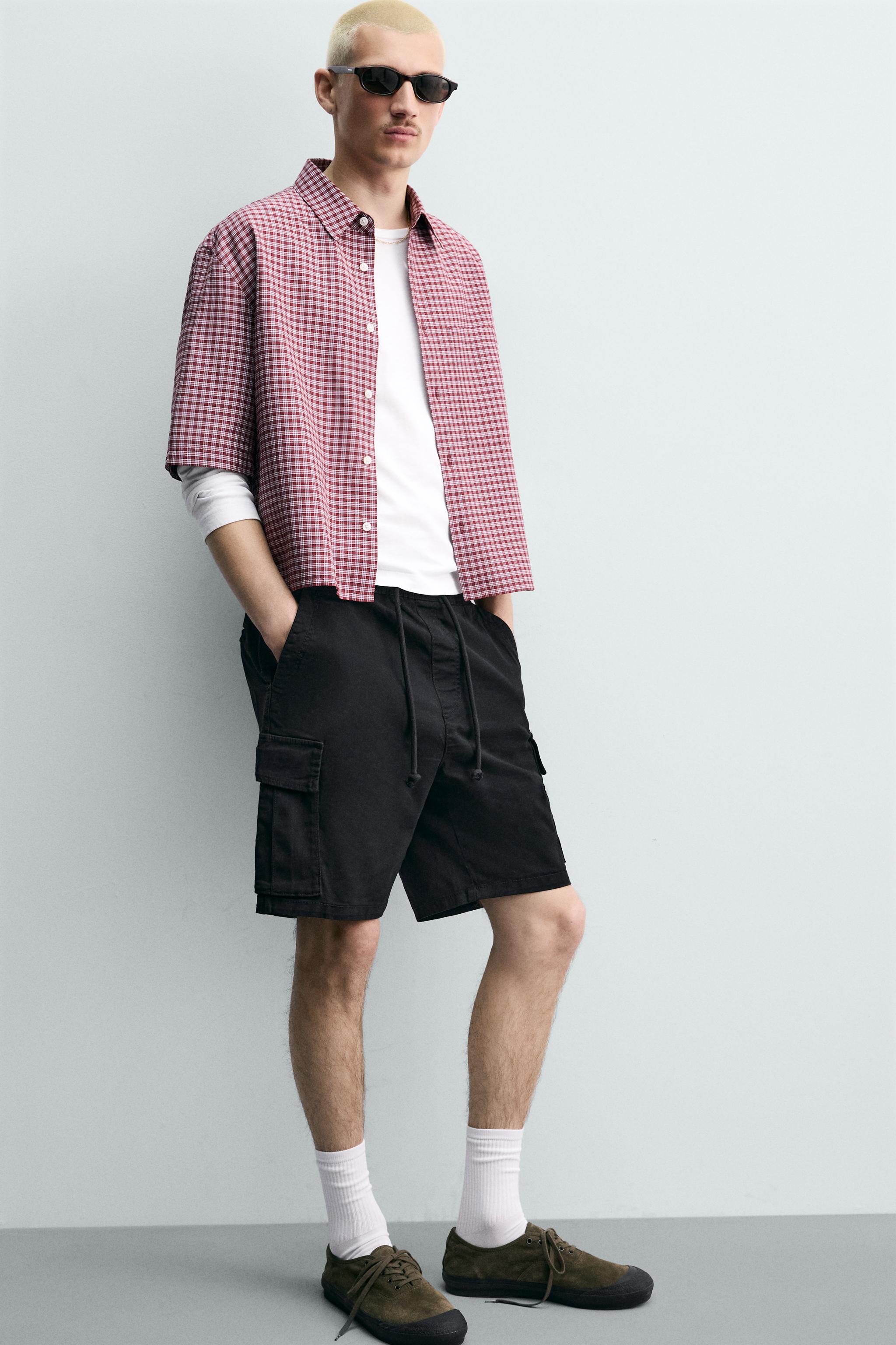 RELAXED FIT WASHED CARGO SHORTS