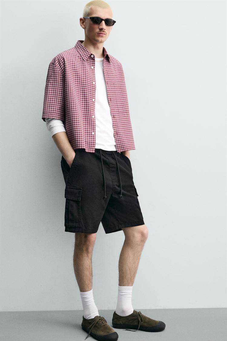 Pantalones cortos cargo tipo bermuda de corte relajado y color desgastado 6