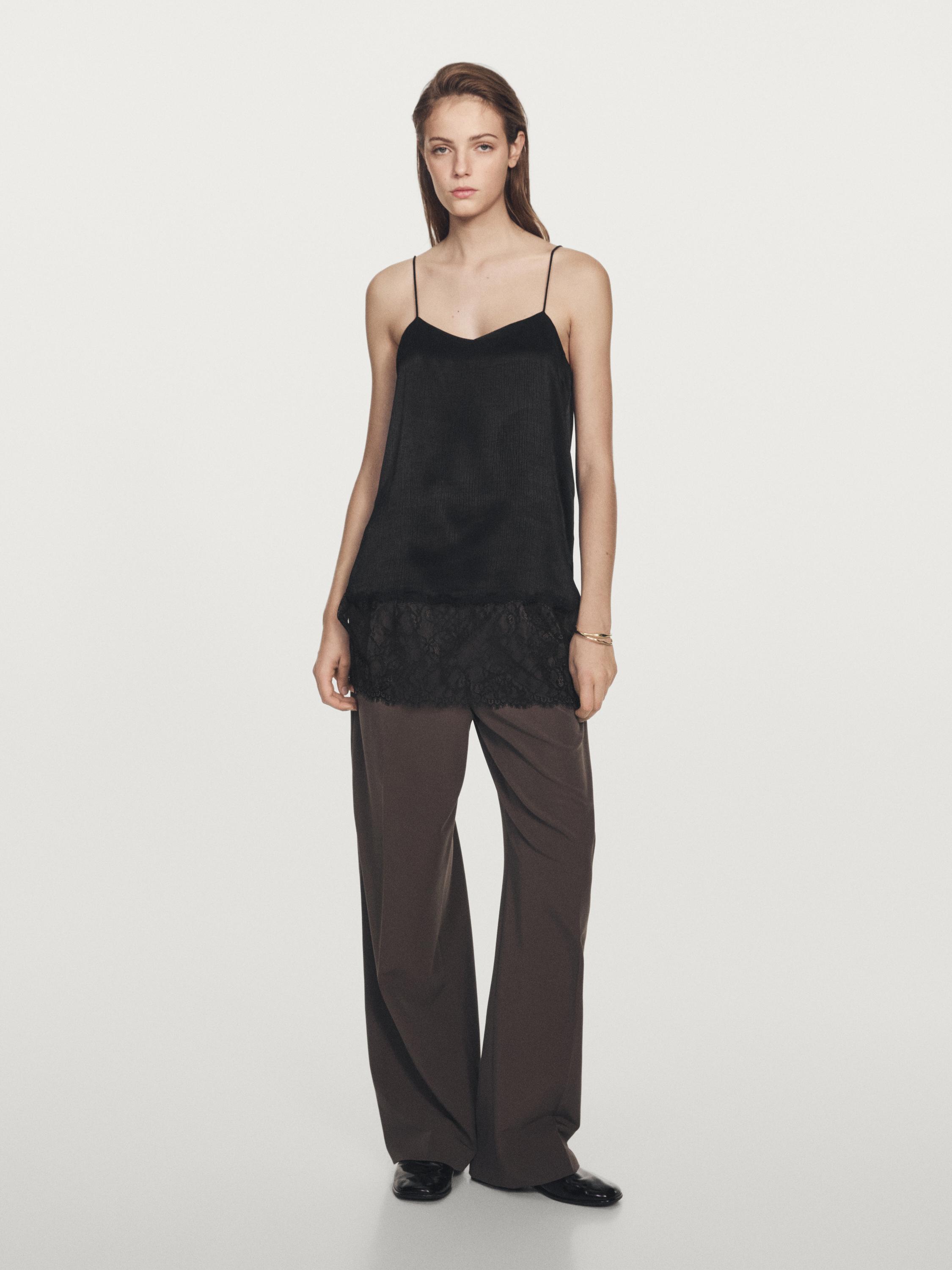 Shop Zara Camisole top with lace detail at Beverly Center in