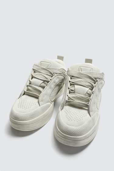 DISTRESSED CHUNKY TRAINERS - Bone White by Zara - Image 5