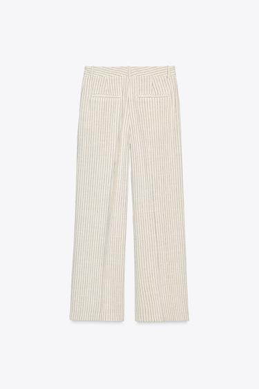 PANTALON LARGE RAYÉ - rayures de Zara - Image 4