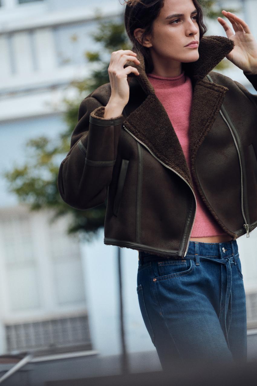 ダブルフェイス ショートジャケット - ダークブラウン | ZARA Japan / 日本