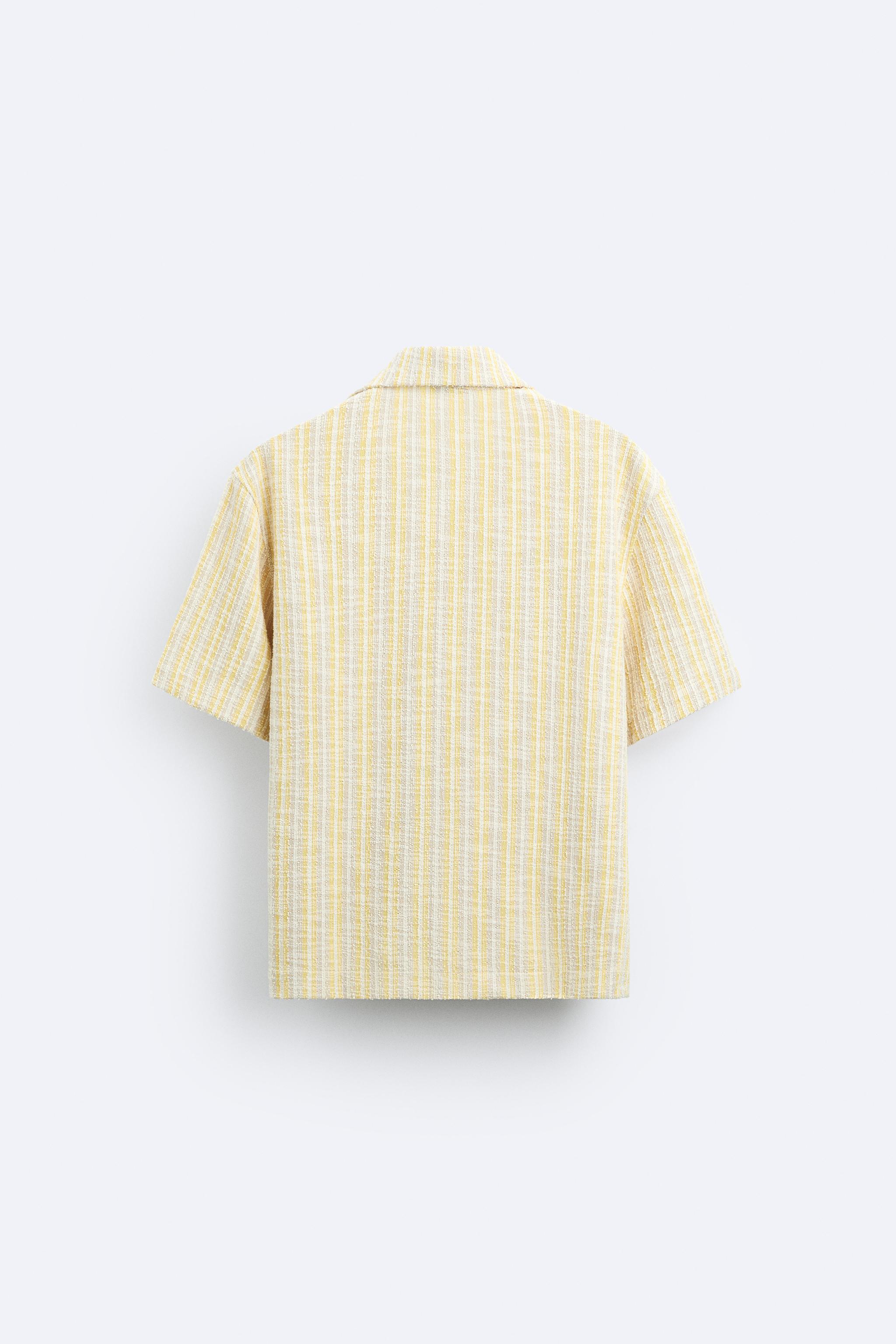 TEXTURED STRIPED SHIRT - Yellow | ZARA United States