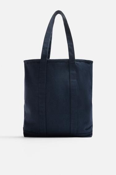 BOLSA TOTE BAG DE TECIDO - Azul da Zara