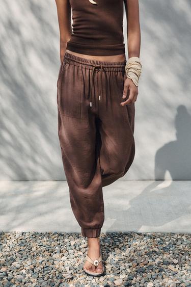 ΠΑΝΤΕΛΟΝΙ FLUID JOGGER - Καφέ του Zara