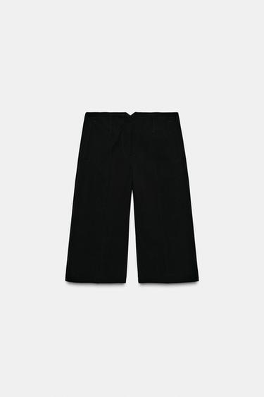 LANGE BERMUDASHORTS MIT HOHEM BUND - Schwarz von Zara