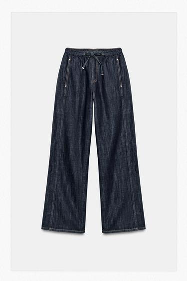 JEANS Z1975 JOGGER WIDE LEG TIRO MEDIO - Azul de Zara