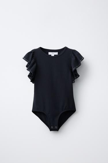 BODI VOLANTE E TACHAS CON MODAL - Antracita escuro de Zara