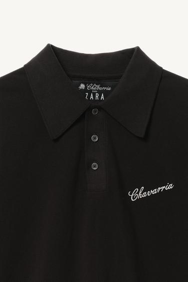 Zara SLIM FIT POLO SHIRT WILLY CHAVARRIA X ZARA - Black
