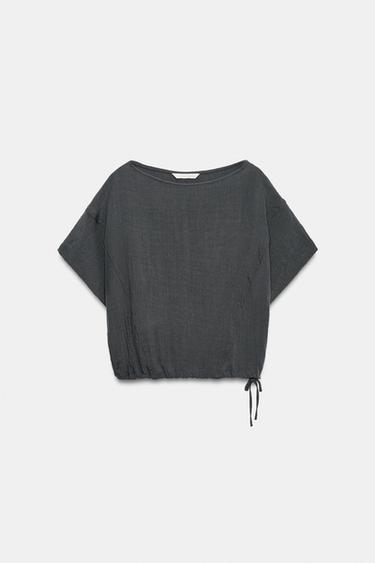 CHEMISE CAPE À BAS AJUSTABLE - Gris anthracite de Zara
