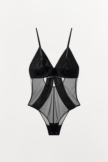 BODY COMBINADO ESTRUCTURA - Negro de Zara