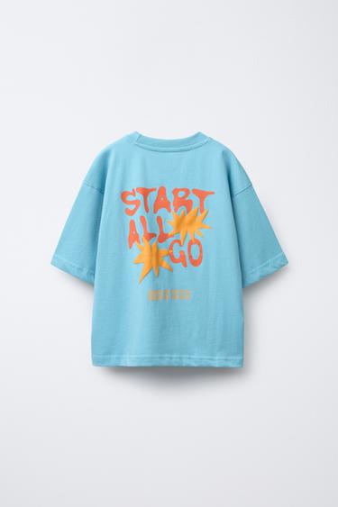 T-SHIRT IMPRIMÉ - Bleu roi de Zara - Image 1