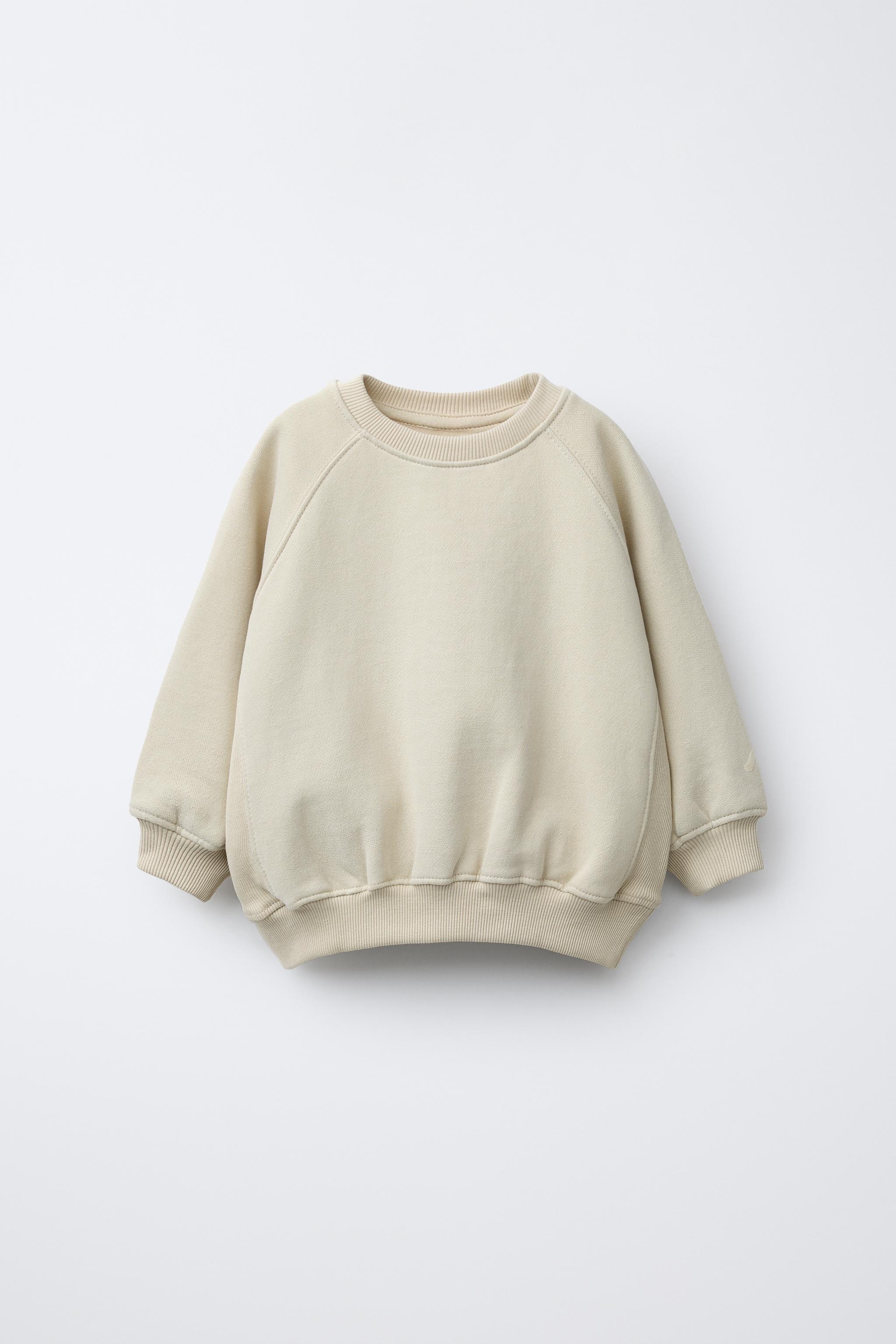 ★ZARA★ REGULAR FIT SWEATSHIRT FLOCKED LOGO SWEATSHIRT - Greenish | ZARA United States