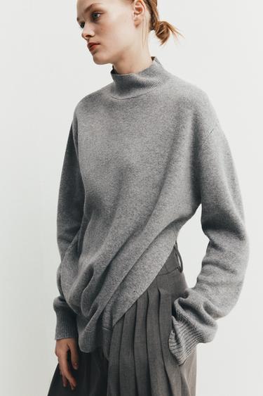 JERSEY PERKINS DETALLE PLIEGUES - Gris de Zara