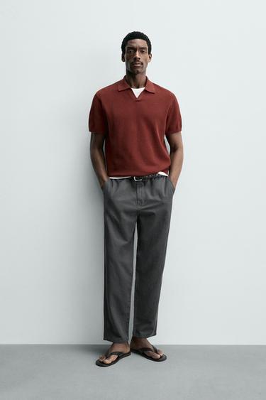FLOWING STRAIGHT-LEG TROUSERS - Steel by Zara
