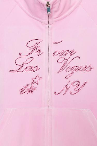 VELVET JACKET WITH TEXT - Pink by Zara - Image 6