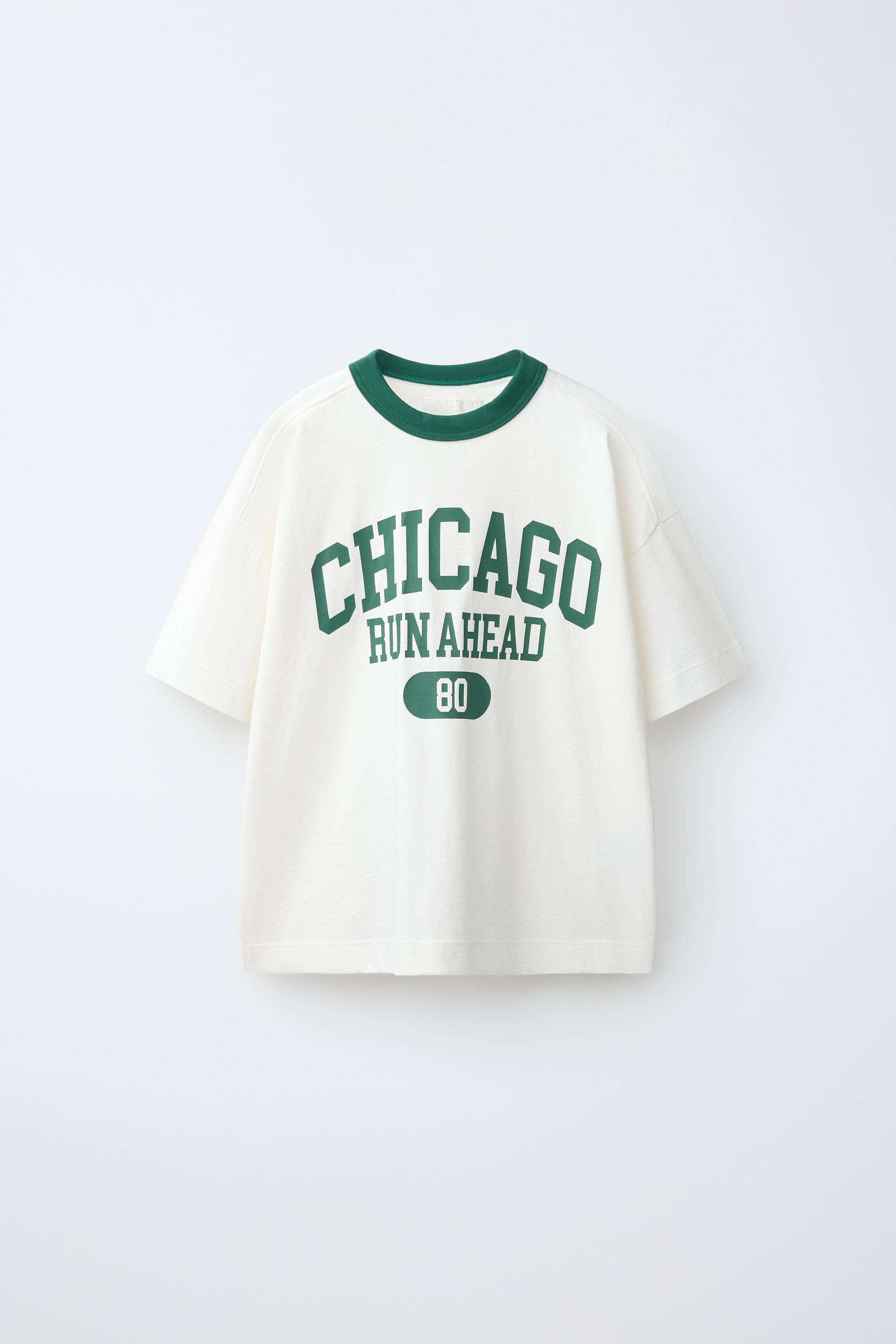 CONTRAST PRINT T-SHIRT — White