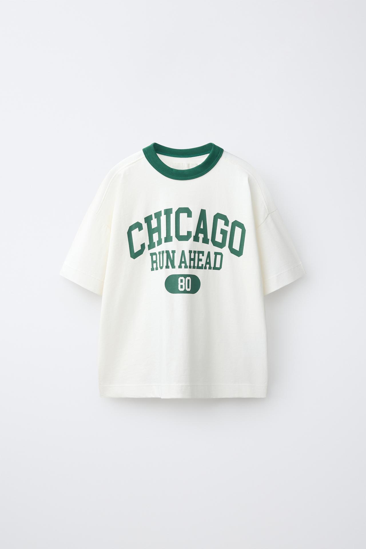 CONTRAST PRINT T-SHIRT — White