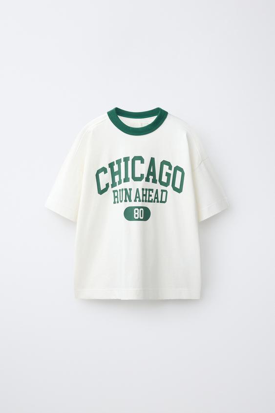 CAMISETA ESTAMPADO CONTRASTE - Blanco de Zara - Imagen 0