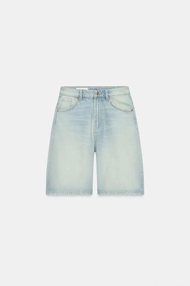 SHORT BAGGY EN DENIM TRF TAILLE MI-HAUTE - Bleu clair de Zara - Image 5