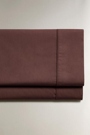 PERCALE FLAT SHEET (300 THREAD COUNT) - Brown by Zara