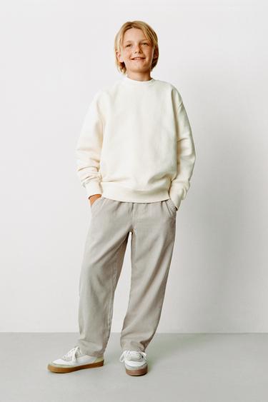 Zara FLUID TWILL PANTS - Stone