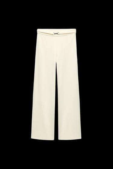WEITE HOSE MIT SCHNALLE - Cremefarben von Zara - Bild 0