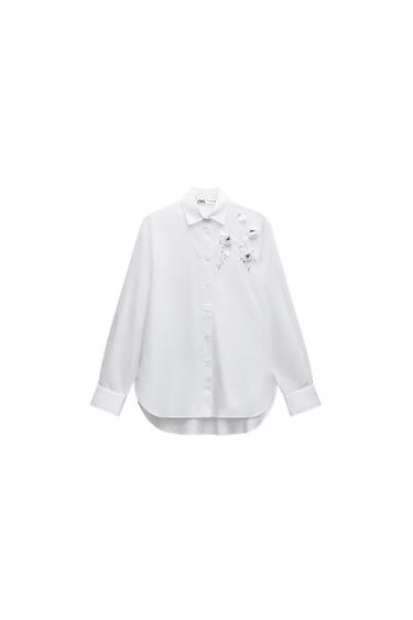ZW COLLECTION BEJEWELLED FLORAL PRINT SHIRT