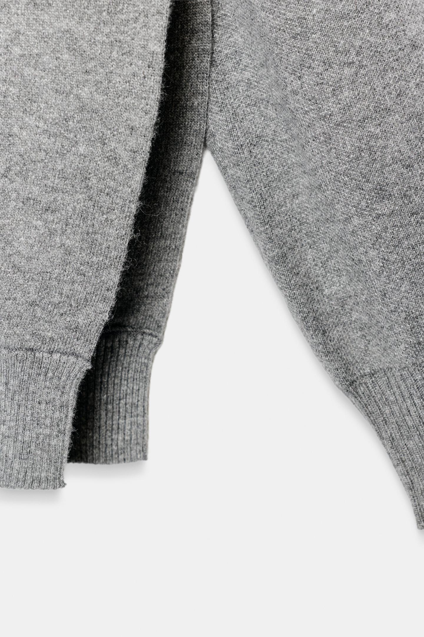 Женский свитер Zara Pleat Detail Knit, цвет: Серый — фото 9