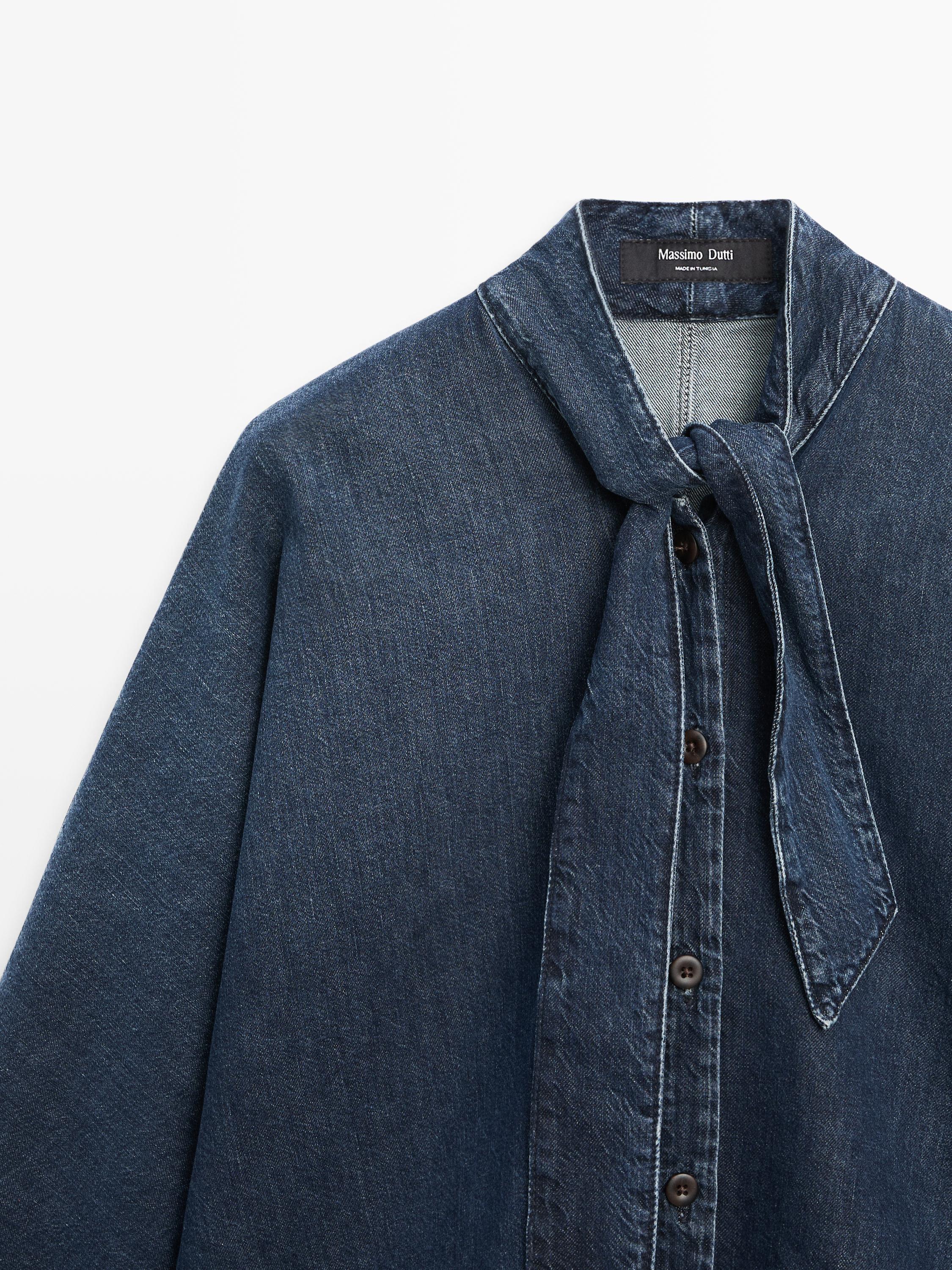 Denim shirt with collar detail