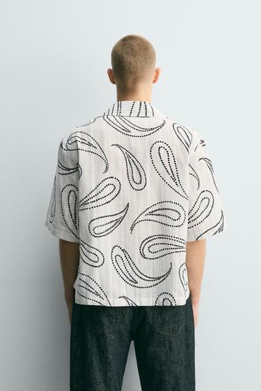 PAISLEY PRINT JACQUARD SHIRT - White by Zara - Image 2