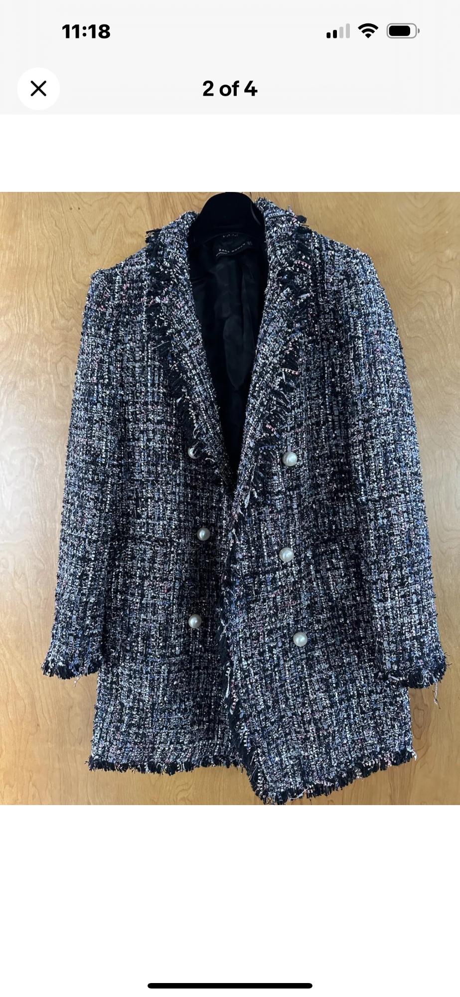 TEXTURED MULTICOLORED LONG BLAZER - Image 2