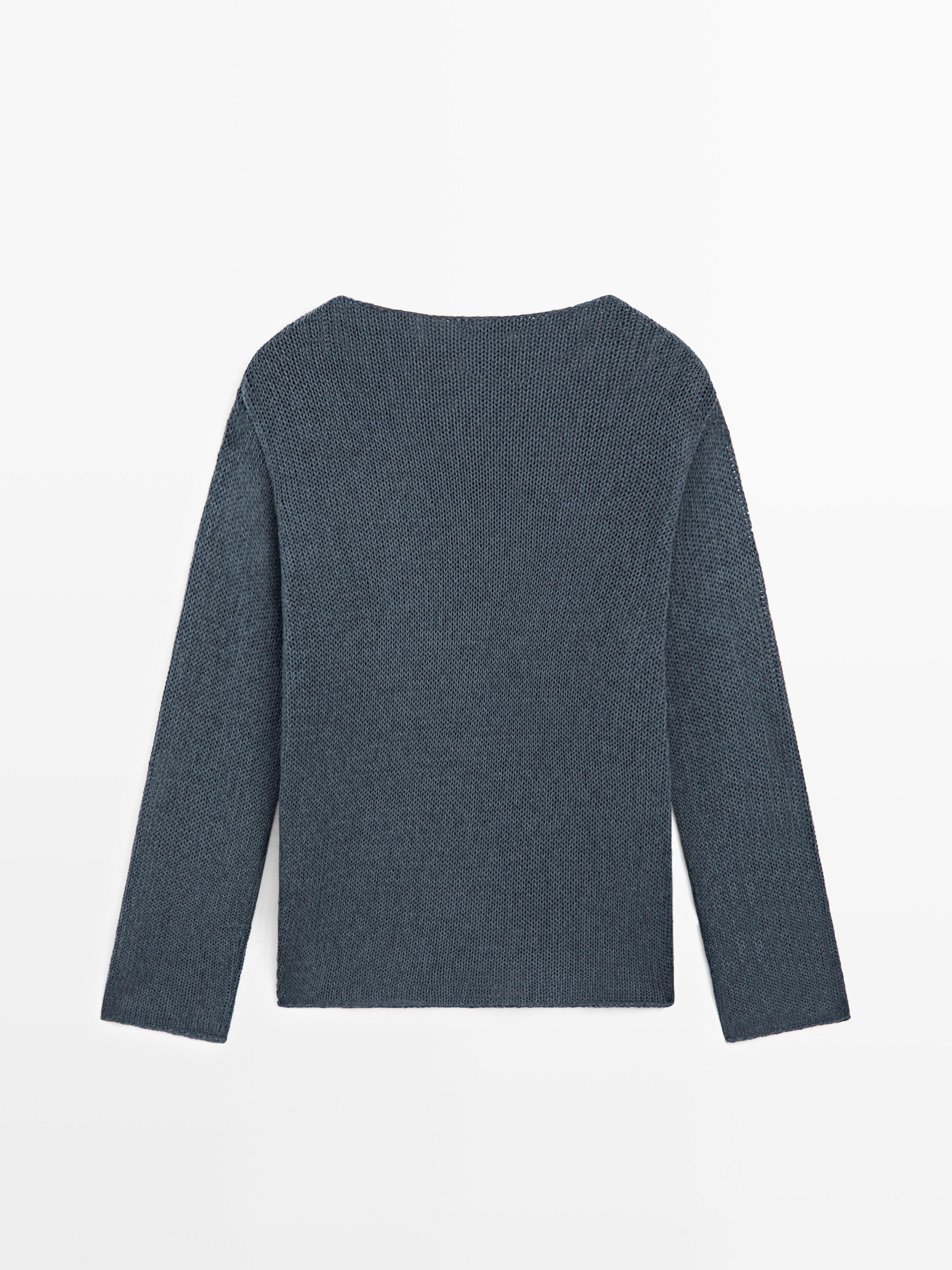 Pull en maille ajourée coton mélangé
