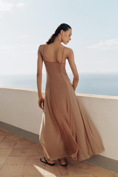 ROBE LONGUE BIMATIÈRE CROCHET - Rose de Zara - Image 4